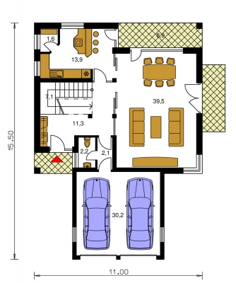 Mirror image | Floor plan of ground floor - NOVA 223